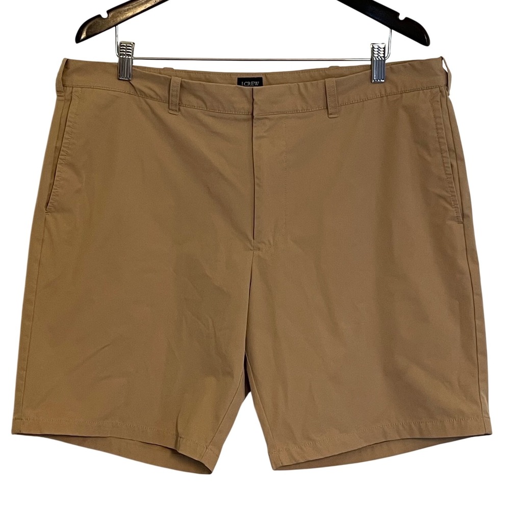 J.Crew‎ Mens 9 Inch Inseam Tech Shorts Size 38 Khaki Tan Polyester Golf Casual